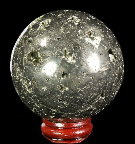 Polished Pyrite Sphere - Peru #65111